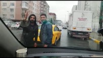 NAMIK KEMAL - (Özel) Esenyurt'ta Taksiciler, UBER Aracının Önünü Kesti, Sürücüye Tehditler Savurdu