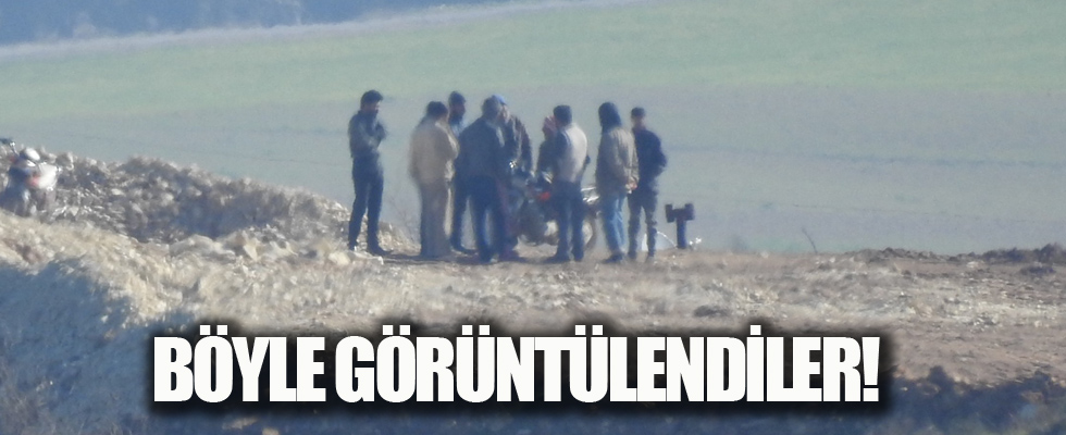 YPG/PKK'lı teröristler Münbiç sınırında toplantı yaptı