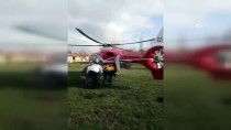 FETHİ SEKİN - Damdan Düşen Kişi Ambulans Helikopterle Hastaneye Götürüldü
