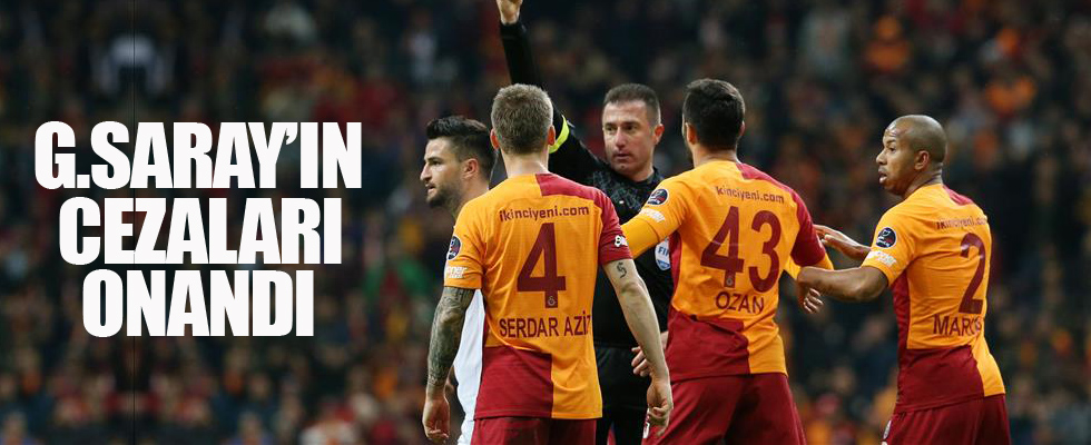 Galatasaray'ın cezaları onandı