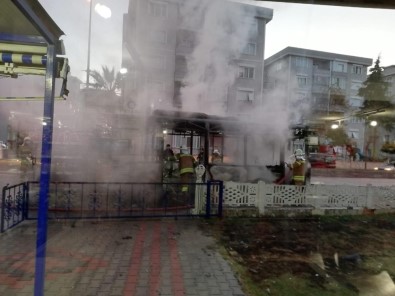 Çanakkale'de Halk Otobüsü Alev Alev Yandı