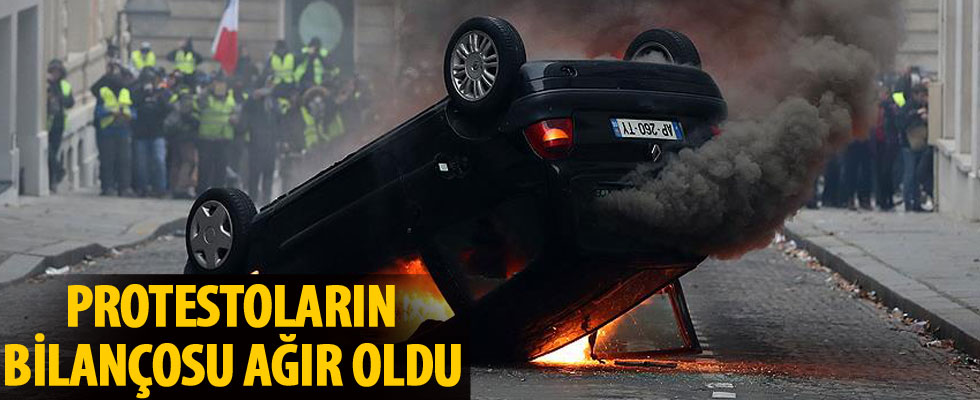 Fransa'da protestoların bilançosu ağır oldu