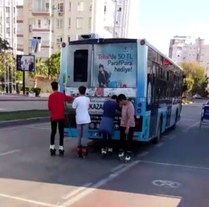 Antalya'da Patenci Gençlerin Tehlikeli Yolculuğu