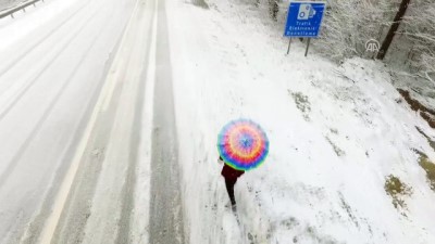Kırklareli'nin Yüksek Kesimlerinde Kar Yağışı