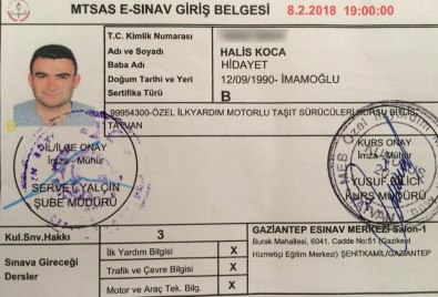 Şehit Asker Ehliyet Sınavına Başvurmuş