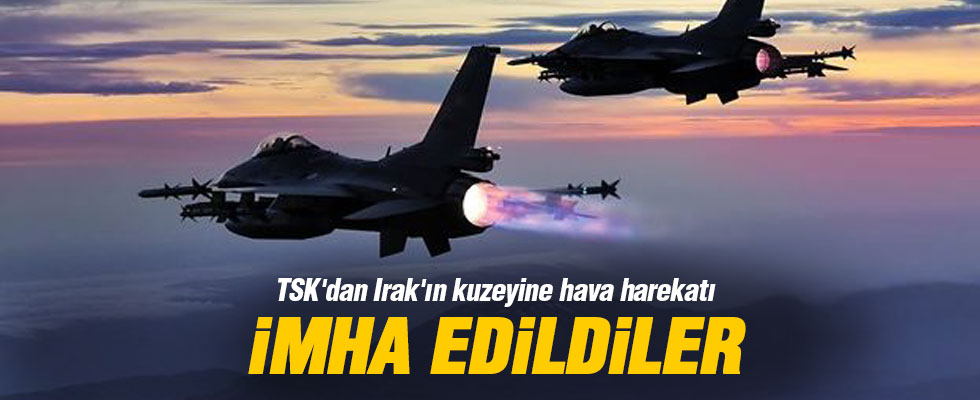 TSK'dan Irak'ın kuzeyine hava harekatı: 16 hedef imha edildi