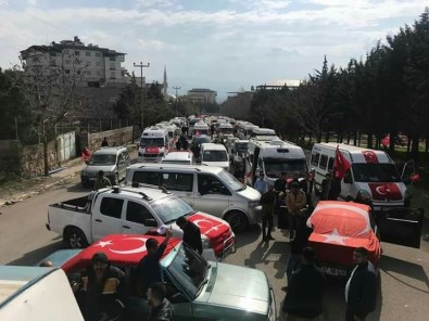 Servis Şoförlerinden Afrin'e Destek