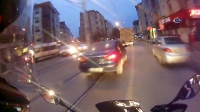 (Özel) Motosikletlinin Ölümden Döndüğü Anlar Kask Kamerasına Yansıdı