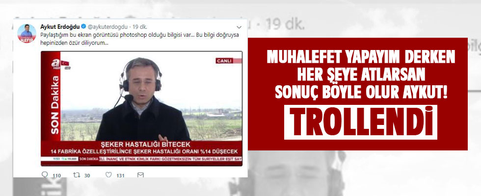 Aykut Erdoğdu fena trollendi