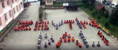 Düzce'de Öğrenciler Okul Bahçesinde 'Zeytin Dalı' Yazdılar