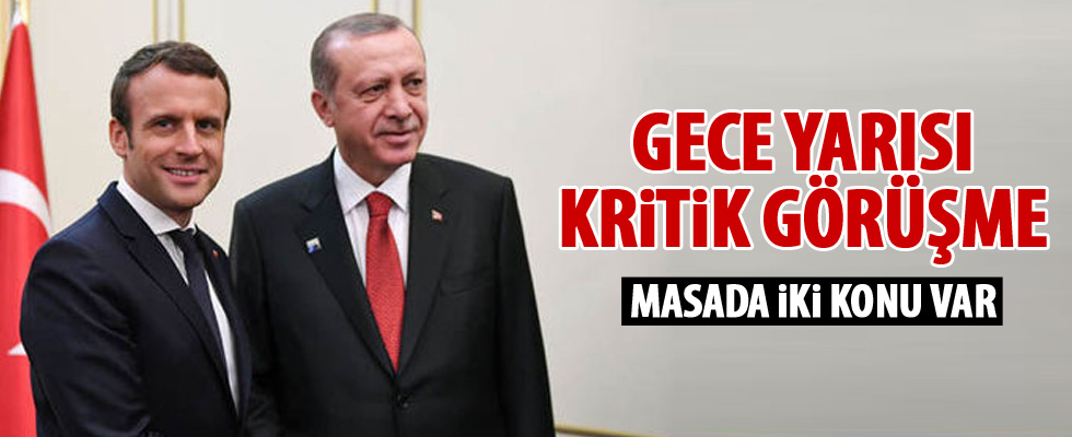 Cumhurbaşkanı Erdoğan, Macron'la görüştü