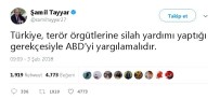 ŞAMİL TAYYAR - Tayyar'dan 'ABD'ye Afrin Tepkisi