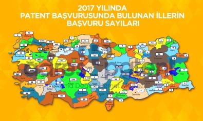 Türkiye'nin İl İl Patent Başvuru Sayısı