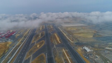 (Özel) Yüzde 78'İ Tamamlanan  3'Üncü Havalimanı İnşaatı Havadan Görüntülendi