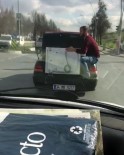 YOK ARTIK - (Özel) Otomobilin Bagajında Çamaşır Makinesiyle Akıl Almaz Yolculuk Kamerada