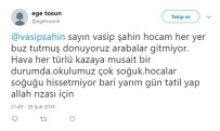 VASIP ŞAHIN - Öğrencilerden Vasip Şahin'e Kar Tatili Mesajları