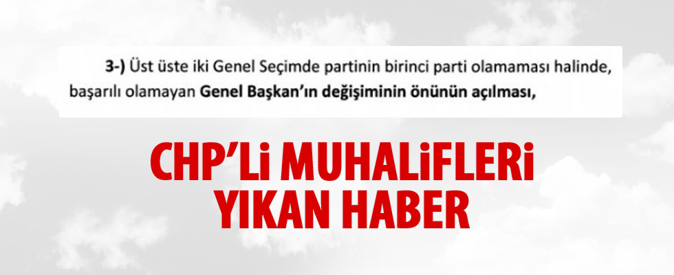 CHP'li muhaliflere kötü haber