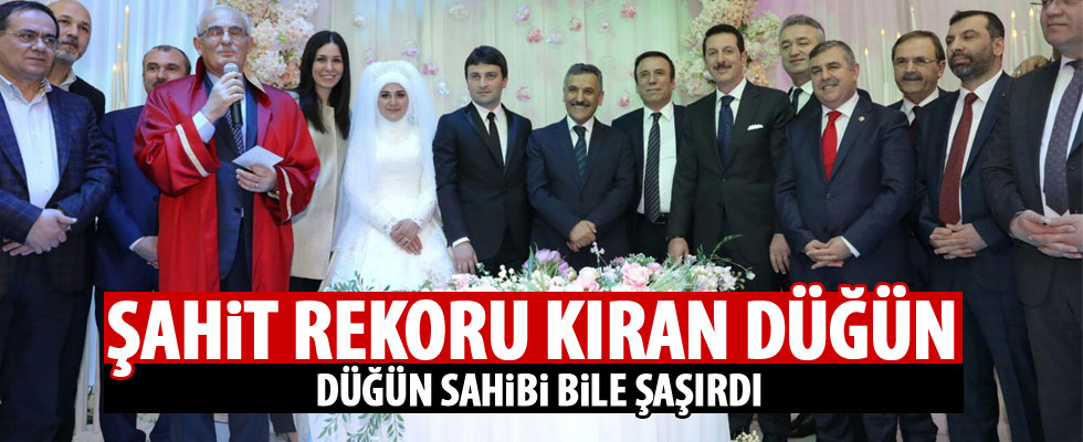 Düğünde şahit rekoru kırıldı