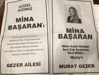 Mina Başaran'ın Nişanlısı Murat Gezer'den Duygulandıran Ölüm İlanı