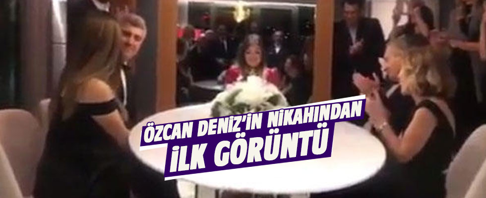 Özcan Deniz ile Feyza Aktan'ın nikahından ilk görüntü