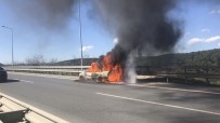 SEYRANTEPE - TEM'de Otomobil Alev Alev Yandı