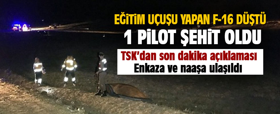 Nevşehir'de askeri uçak düştü: 1 Şehit