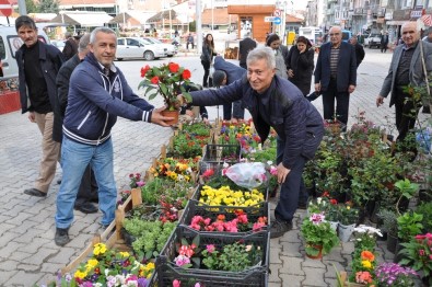 Halk Pazarı Çiçek Bahçesine Döndü