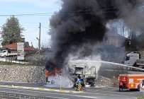 Düzce'de Yolcu Otobüsü Yandı