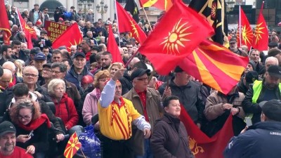 Üsküp'te 'İsim Sorunu' Protestosu