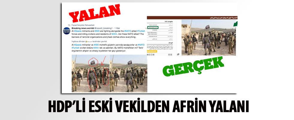 HDP'li eski vekilden Afrin yalanı