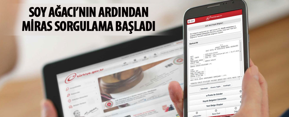 E-devlet'te miras sorgulama hizmeti devreye girdi