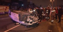Başkent'te Otomobil Refüje Çarpıp Takla Attı Açıklaması 3 Yaralı