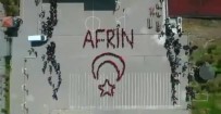 Zeytin Dalı Harekatı'na Destek İçin Öğrenciler Bedenleriyle Ay-Yıldız Çizerek 'Afrin' Yazdılar