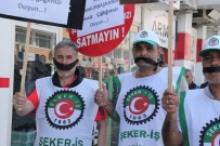 ŞEKER FABRİKASI - Şeker İşçileri Ağızlarını Bantla Kapatarak Eylem Yaptı