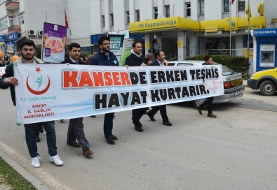 Sinop'ta 'Kanserde Erken Teşhis Hayat Kurtarır' Yürüyüşü