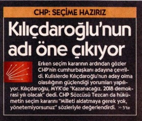 Cumhuriyet 'Kılıçdaroğlu' dedi