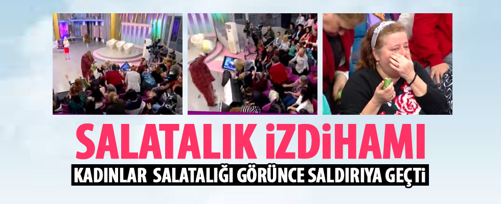 Stüdyoda salatalığa böyle saldırdılar