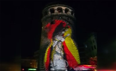 Galata Kulesi'ne Yansıtılan Video Mapping
