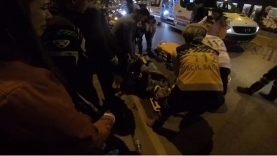 (Özel) Taksici, Motosiklet Sürücüsüne Çarpıp Kaçtı