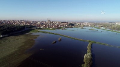 Edirne'de Taşkından Etkilenen Tarlalar Gölü Andırıyor
