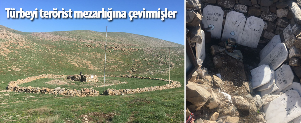 Türbeyi terörist mezarlığına çevirmişler
