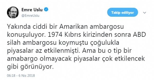 FETÖ'cü Emre Uslu'dan 'ambargo' iddiası