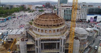 (Özel)Taksim Camii İnşaatında Gelinen Nokta Havadan Görüntülendi
