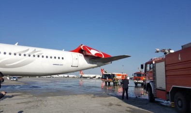 Asiana Havayolları'na Ait Uçak, Atatürk Havalimanı'nda Park Halindeki Uçağa Çarptı