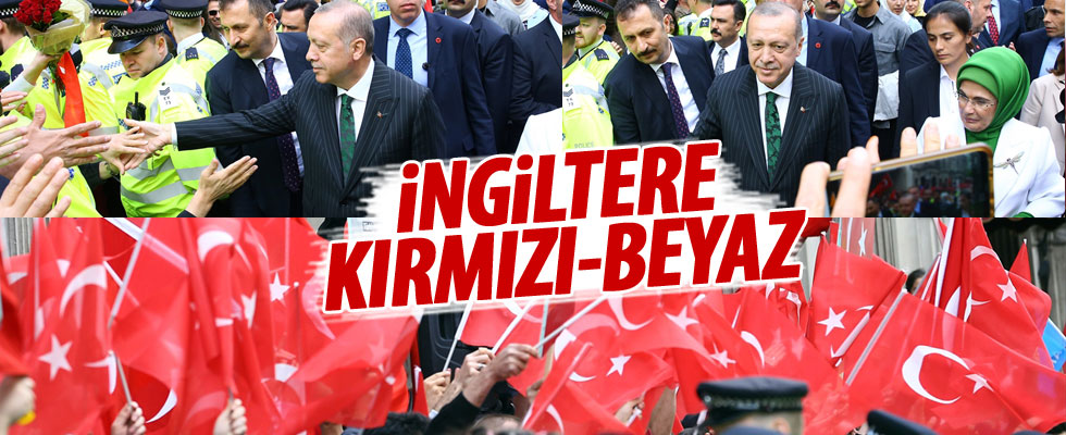 Cumhurbaşkanı Erdoğan'a Londra'da sevgi gösterisi