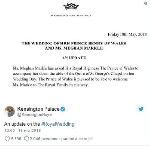 Kensington Açıklaması 'Markle'ı Sunağa Prens Charles Götürecek'