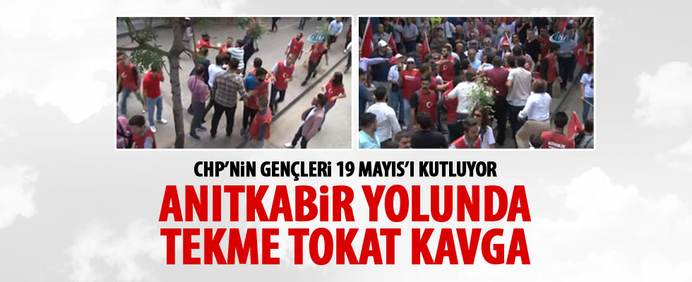 CHP'nin 19 Mayıs yürüyüşünde partililer birbirine girdi