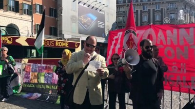 İtalya'da ABD Büyükelçiliği Önünde Filistin Protestosu