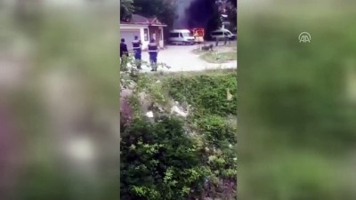 Bartın'da Park Halindeki Minibüste Yangın