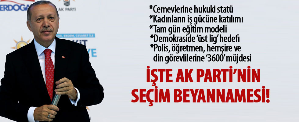 Cumhurbaşkanı Erdoğan AK Parti'nin seçim beyannamesini açıkladı
